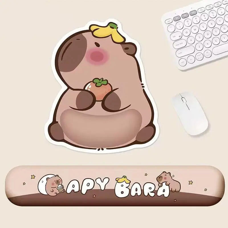 Mouse Pad with Wrist Guard Ins Cute Cartoon Kawaii Capybara Keyboard Mat