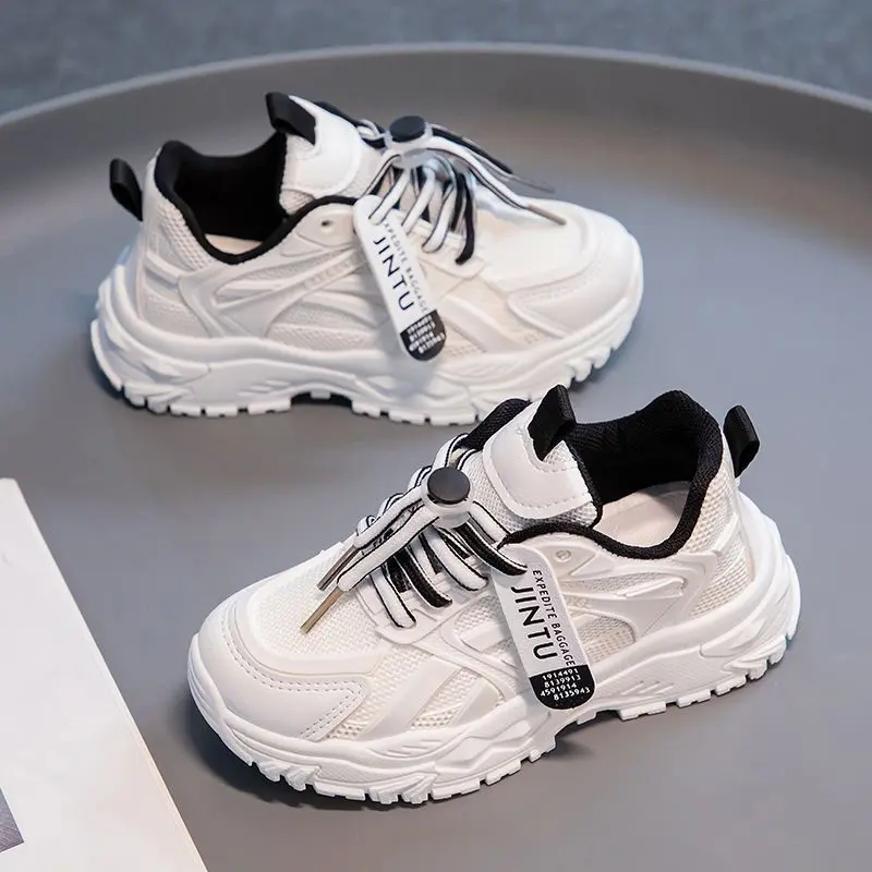 Dad Shoes Nhẹ Cho Bé Gái, Phong Cách Mới Mùa Hè Và Mùa Thu, Thời Trang Trẻ Em, Đế Mềm, Giày Trắng, Giày Thể Thao Thường Ngày Cho Bé Gái, Hợp Xu hướng, HK, 20242024 giày  kuromi  bé  gái 1