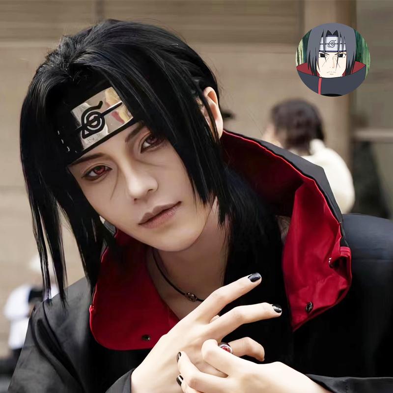 Tóc Giả, Itachi Uchiha, Tóc Thẳng Dài, Cosplay Naruto, Phong Cách Anime, Mũ Đội Đầu Đầy Đủ, Tấm Gương Thứ Hai, Tấm Che Mặt, Chủ Đề Naruto, Thích Hợp Cho Cosplay, Anime, Tóc Cosplay Cosplay Anime Naruto 2