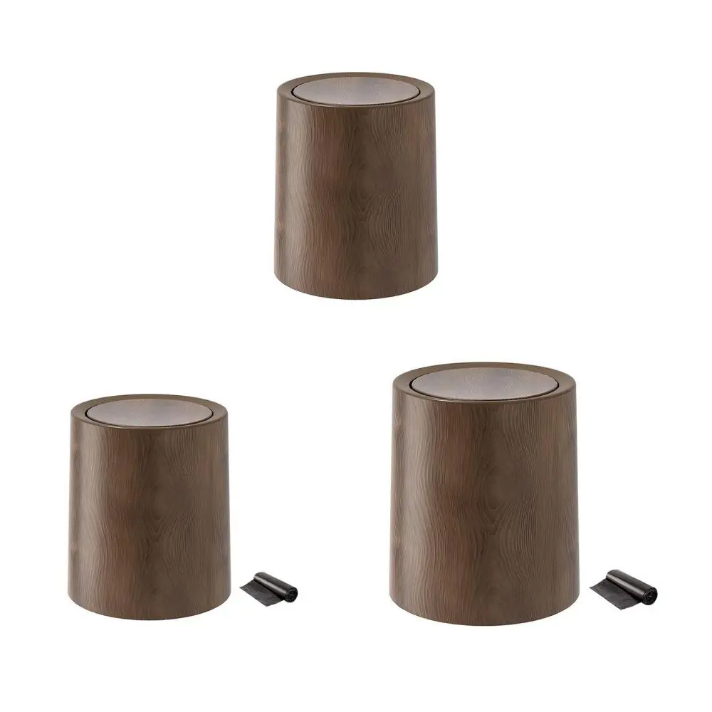 Bathroom Trash Can Round Reusable with Lid Trash Can for Bedroom Dorm Office