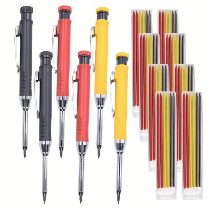 Automatic Pencil Set, 5 Counts/set Including 2 Counts Pencil & 3 Counts Lead Refill,  Mechanical Pencil for Woodworking, Architecture, Drawing 0