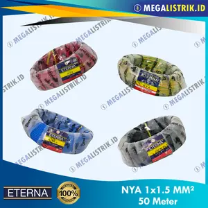 Eterna NYA 1 x 1.5 mm² ( Rol 50M ) / Kabel Listrik Kawat 1.5mm ( 50 Meter )