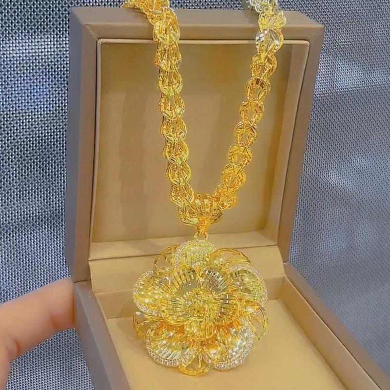 Dây chuyền đuôi phụng to 8li phối mặt hoa mai Voi Women