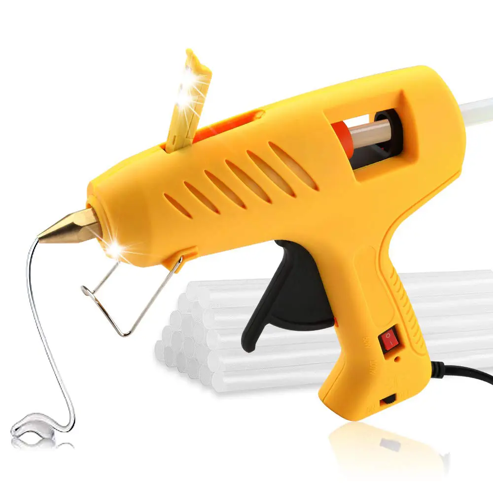 Overseas shipping Hot Glue Tool with LED Lights,60/100W Full Size Dual Power High Temp Heavy Duty Melt Glue Tool Kit for DIY, Arts & Crafts Use,/Gifts US PLUG