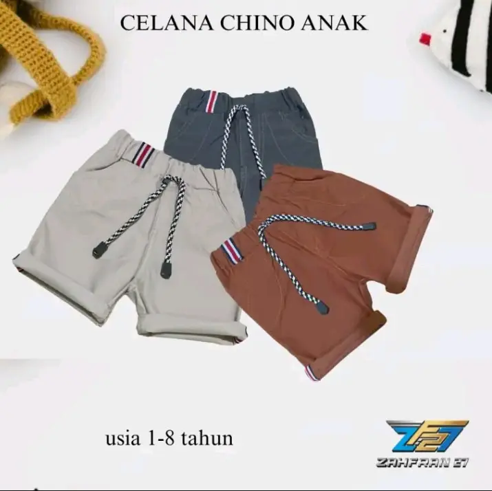 Celana Pendek Anak Laki-laki / Celana Pendek Chinos Anak laki-laki Perempuan  3-6 bulan 1 2 3 4 5 6 7 8 Tahun Katun Warna Abu Hitam Cream Teracotta Army