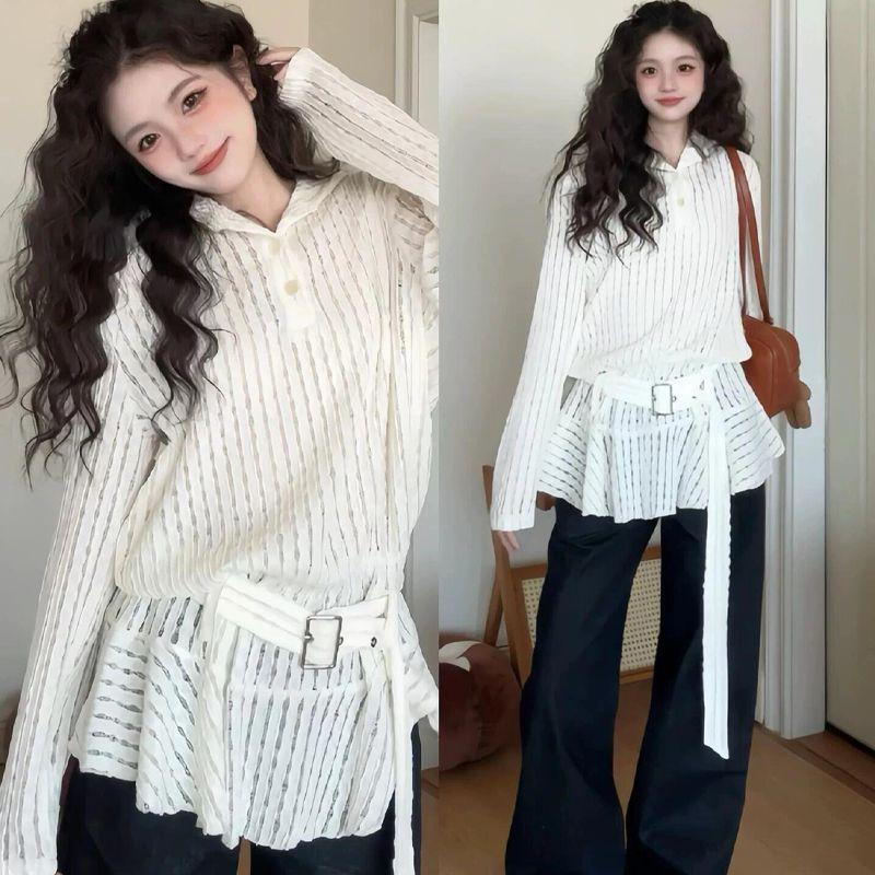 Product Introduction of Áo Hoodie Dệt Kim, Phong Cách Hàn Quốc, Thiết Kế khoét Nhẹ, Thích Hợp Cho Mùa Xuân Và Mùa Hè, Thiết Kế Eo Thon, Hàng Mới Về Năm 2025 1
