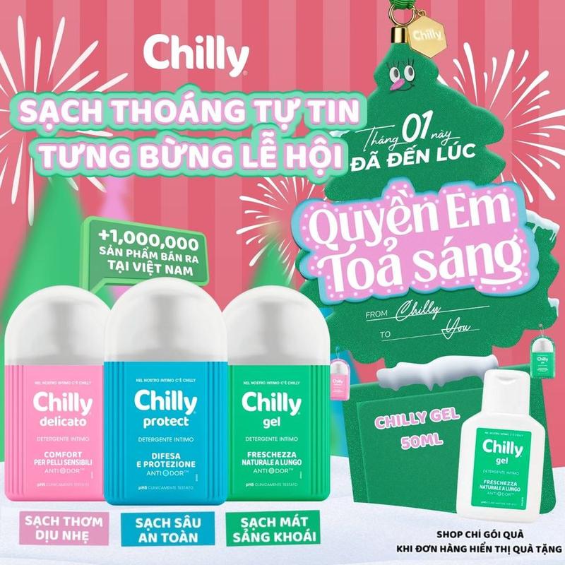  Dung dịch vệ sinh phụ nữ Chilly Gel Deli Pro - Chai 200ml 