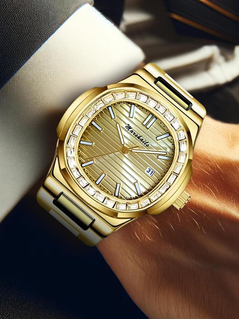 Product Introduction of Men's Business Fashion Round Dial Analog Quartz Watch, Fashion Watch for Party, Daily Clothing Decor, Trendy All-match & Exquisite Watch for Birthday Gift with Random Box 4