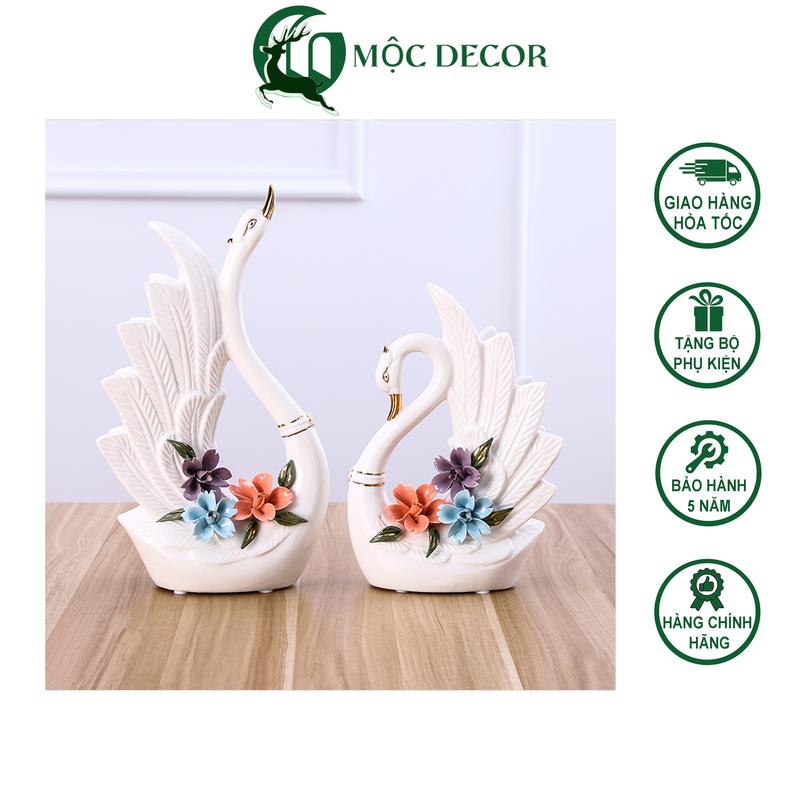  Decor Phong Thủy Đôi Thiên Nga Uyên Ương Trắng Đính Hoa Cao Cấp Sang Trọng Trang Trí Nội Thất Gia Đình Cửa Hàng Trang Trí Nhà AK01 Decor Phòng Đồng 