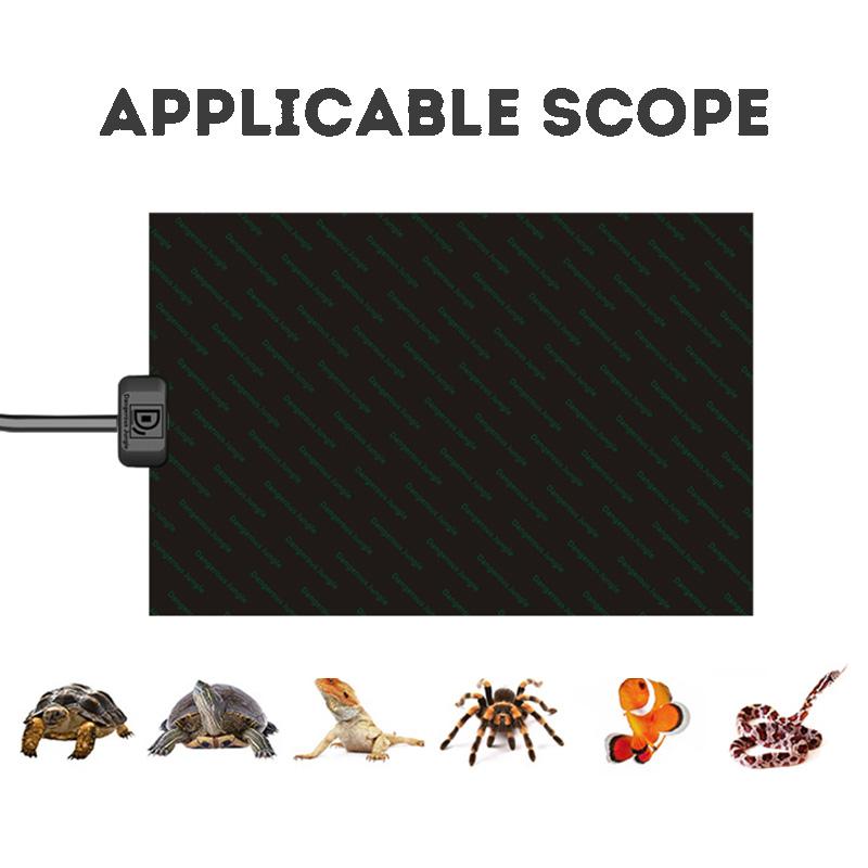 Product Introduction of Reptile terrarium heating pad Pet snake lizard and turtle warming heating pad Three-level temperature control heating pad 23