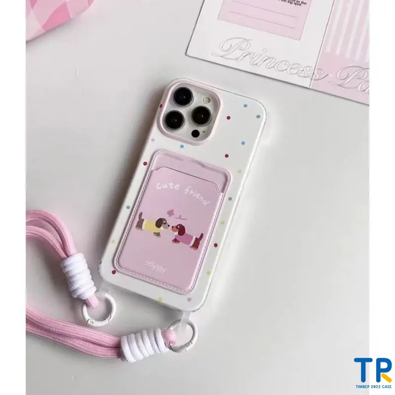 Ốp Lưng Cho IPhone 15 13 16 11 12 14 Pro Max 7Plus XR 8 6s 16 7 14 15 Plus X XS Max SE 2022 Vòng đeo tay thẻ đánh bạc cho chó con chó con hoạt hình 4