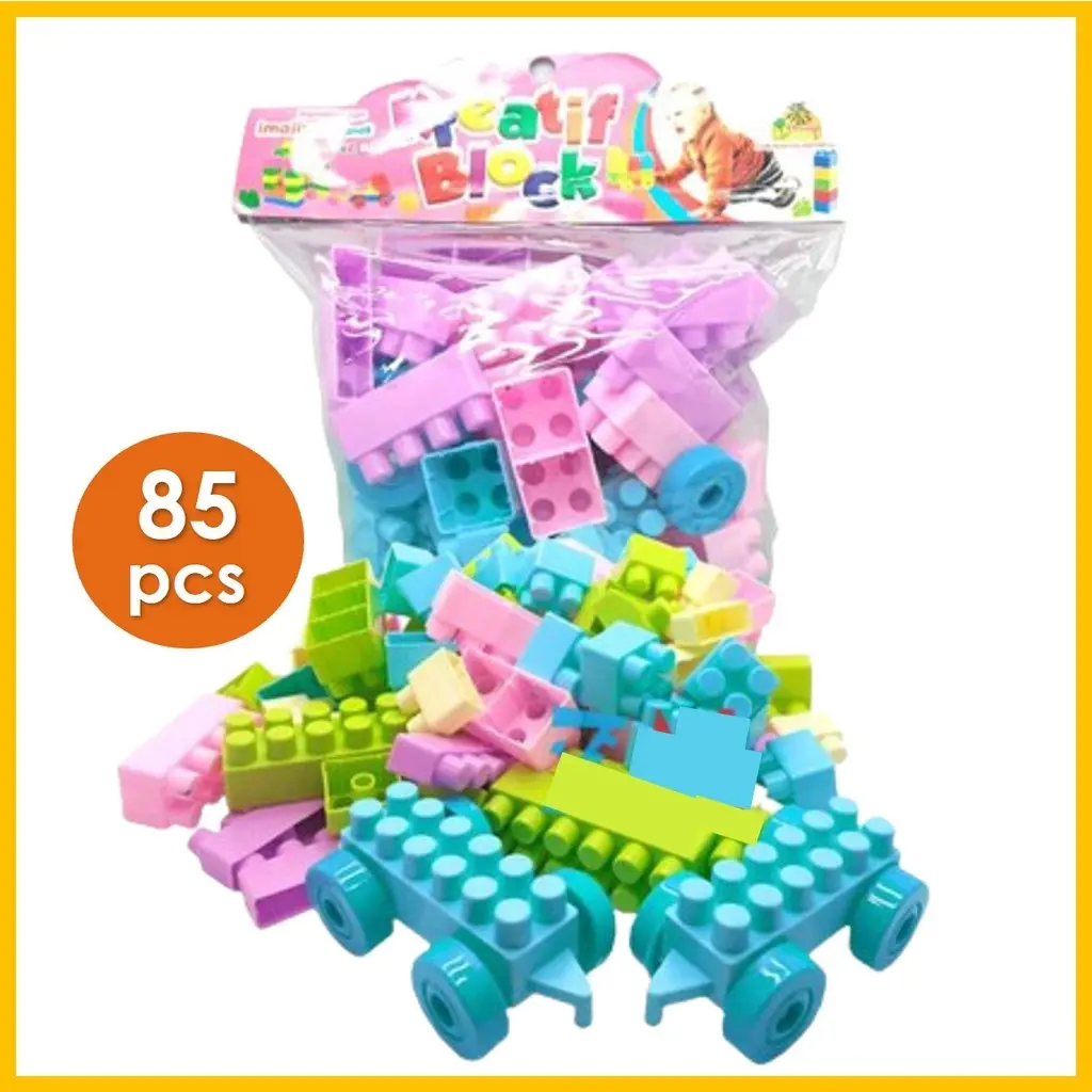 Mainan Anak Tumpuk Balok Kreatif Block 85 Pcs Toys
