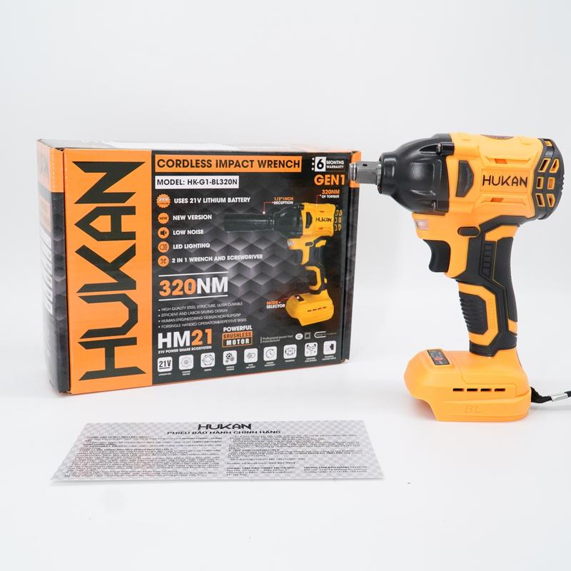 Thân máy Bulong HUKAN X2, Lực siết 320NM, chân pin phổ thông (không pin sạc)