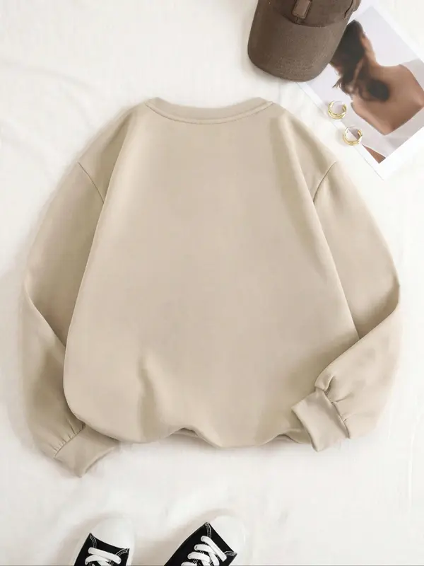 Women's "Made in the 70's" Round Neck Graphic Sweatshirt, Fashion Casual Crew Neck Long Sleeve Pullover for Daily Outdoor Wear, Women's Clothes for Fall & Winter 5