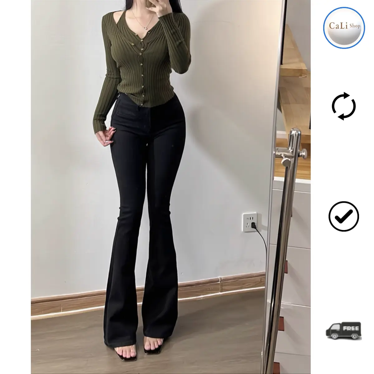 Quần jean kaki loe dáng dài 99cm-102cm | BigBuy360 - bigbuy360.vn Quần jean kaki loe dáng dài 99cm-102cm | BigBuy360 - bigbuy360.vn