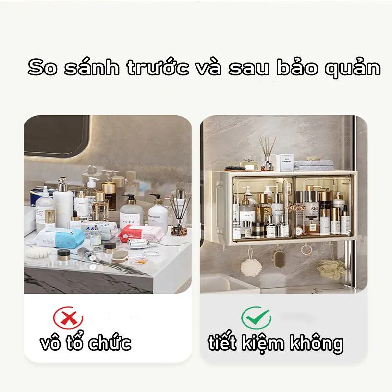 Tủ Nhà Tắm tủ đựng mỹ phẩm tủ thuốc gia đình không thấm nước Không Cần Đục Lỗ Kệ 7
