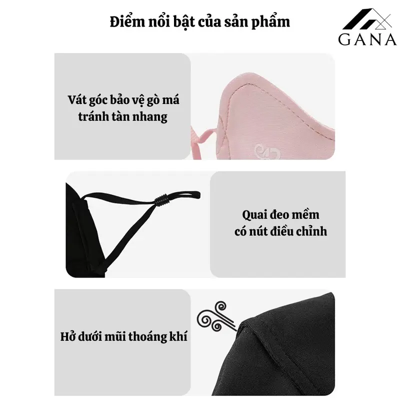 Khẩu trang chống tia UV có logo ĐỔI MÀU chống nắng UPF 50+ che kín toàn mặt 8