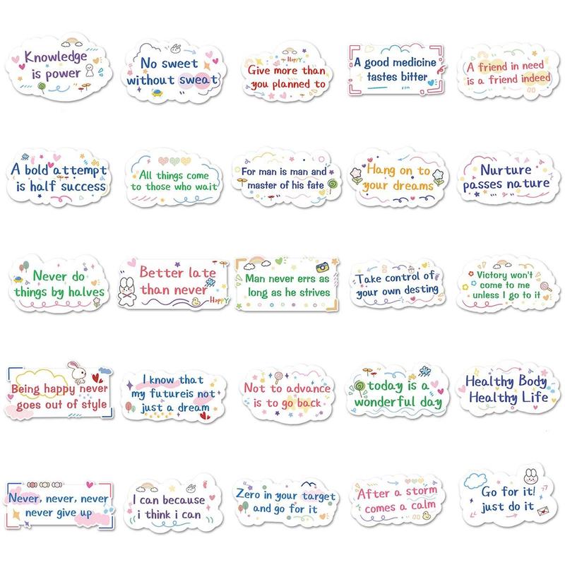 100pcs Motivational English Graffiti Pattern Sticker, Creative Graffiti Decorative Sticker For Computer, Notebook, Luggage, Refrigerator 4