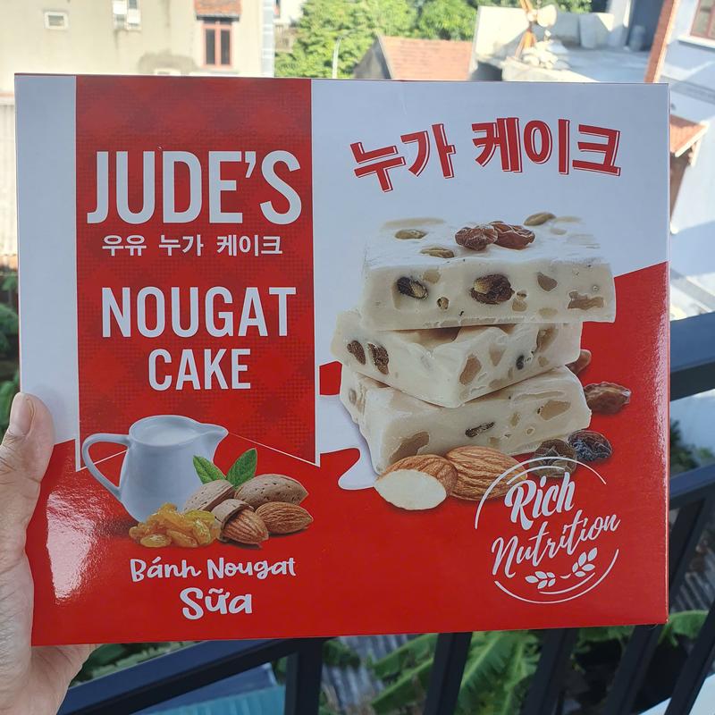 Bánh nougat dinh dưỡng vị sữa HỘP 240G - Kẹo hạnh phúc - Ăn vặt healthy - Vị ngọt nhẹ tự nhiên mềm dẻo.