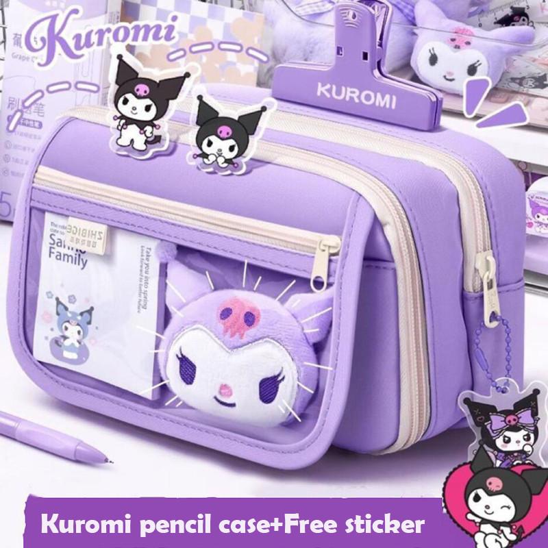 Hộp Đựng Bút Chì Trong Suốt Sanrio 9 Lớp Có Kuromi My Melody Và Capybara Dung Lượng Lớn Có Khóa Kéo Không Thấm Nước Túi Đựng Bút Hộp Đựng Văn Phòng Phẩm