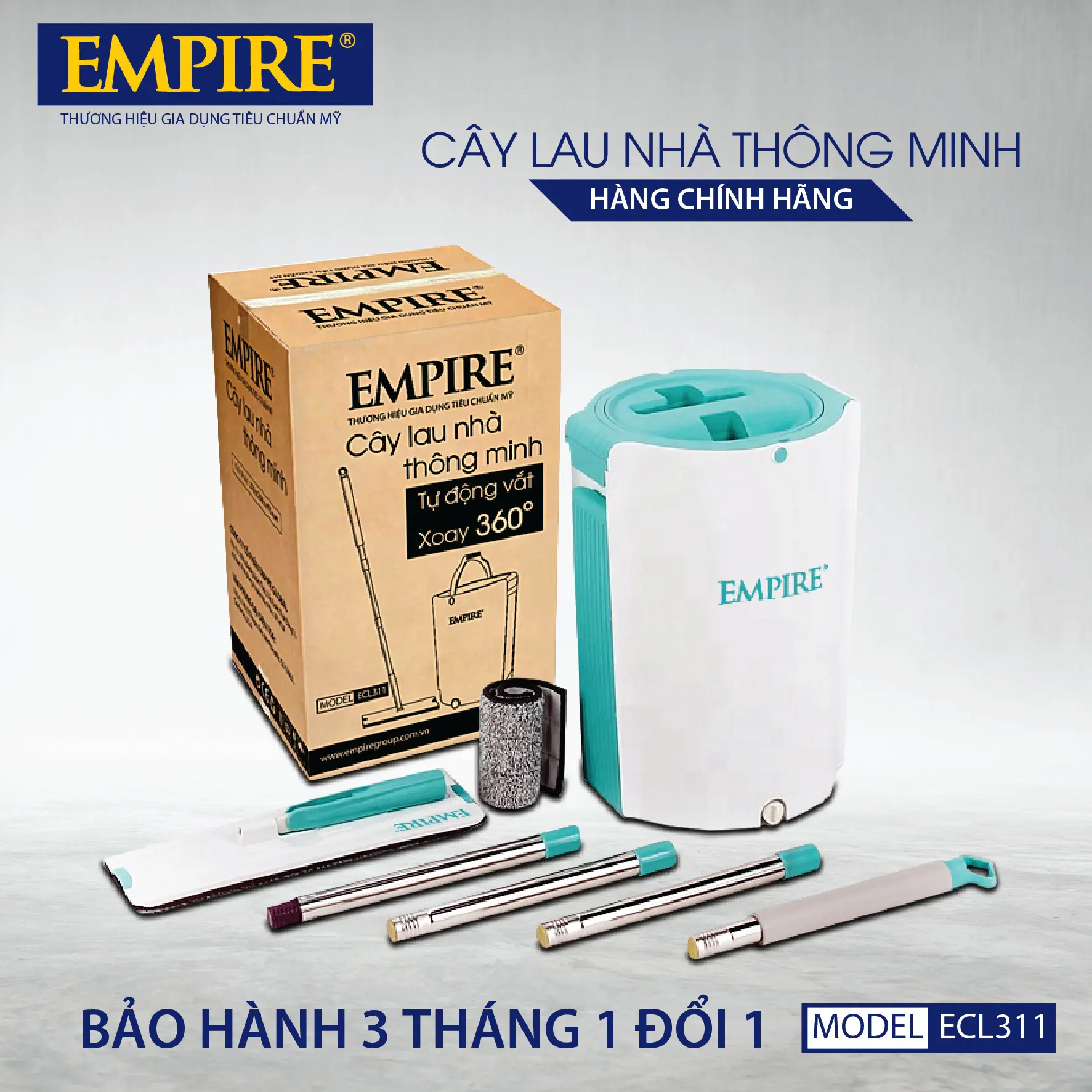Cây lau nhà thông minh Empire hai ngăn tự vắt