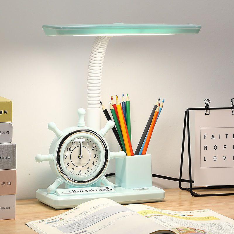 Đèn Bàn Bảo Vệ Mắt, Dành Cho Trẻ Em, Thiết Kế Dễ Thương, Cắm Điện, Thích Hợp Cho Ký Túc Xá Sinh Viên, Bảo Vệ Thị Lực, Thích Hợp Cho Phòng Khách Và Phòng Ngủ, Đồng Hồ Báo Thức Led, Đèn Đọc Sách 4
