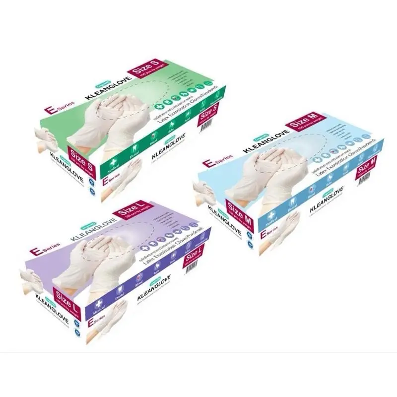 ถุงมืออนามัย ทางการแพทย์ 100ชิ้น พร้อมส่ง  ถุงมือยาง เอนกประสงค์ LONGMED KLEANGLOVE ถุงมือยางทำอาหาร ถุงมืออนามัยสีขาว