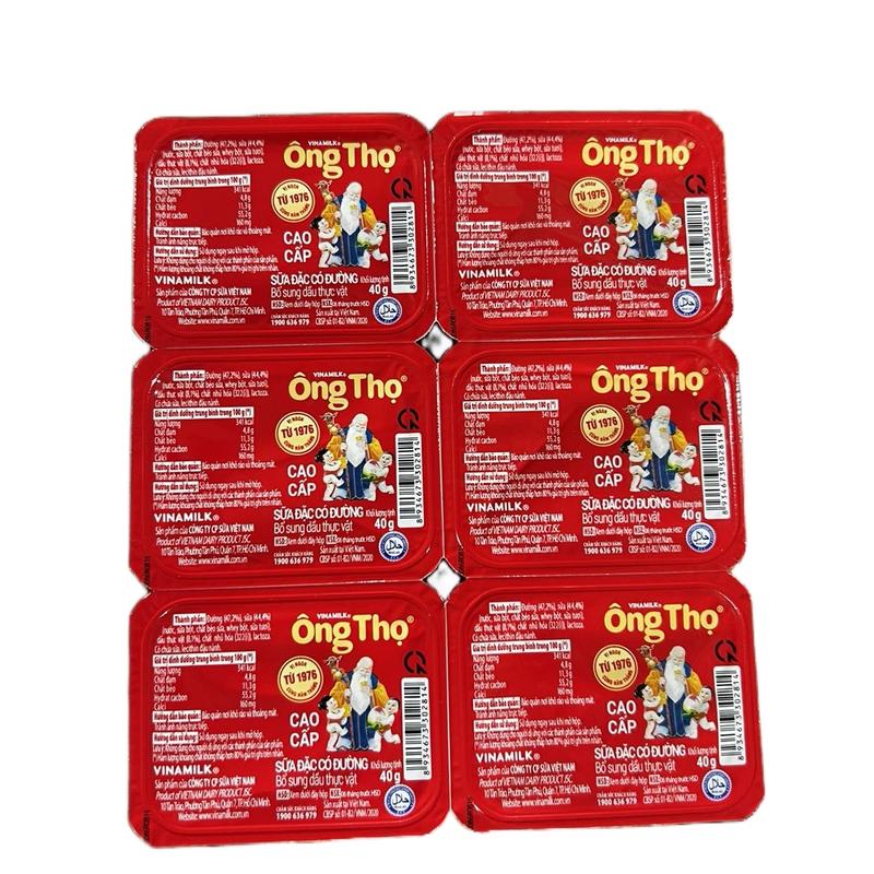  Vỉ  6 hộp sữa ông thọ  40g một hộp như ảnh.  Sữa đặc có đường Ông Thọ đỏ Vinamilk 6 Hộp x 40g 