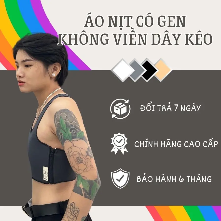Áo Nịt Gen Thun Không Viền Dây Khóa Kéo Hông Lót Bó Ép Làm Nhỏ Ngực Tomboy Thể Thao Gym Nữ Ba Lỗ Bigsize Nguyễn Nguyên