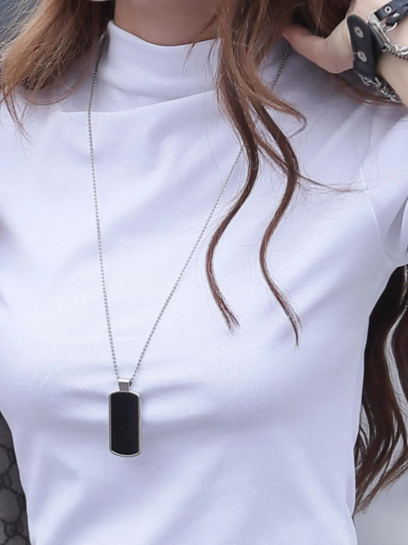 Women's Solid Mock Neck Tee, Casual Half Sleeve T-shirt for Daily Wear, Ladies Clothes for All Seasons