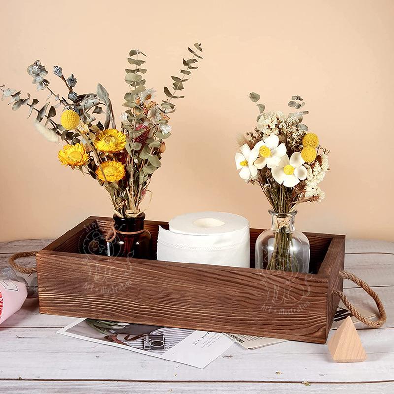 Khay gỗ decor trang trí phòng, khách sạn, homstay màu óc chó