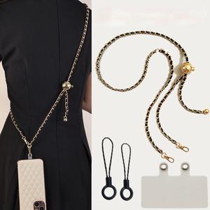 Shoulder strap lanyard Cross-body long chain for Mobile phone case hanging rope chain across the chain metal rope women's hanging rope side back rope sling diagonal strap lanyard