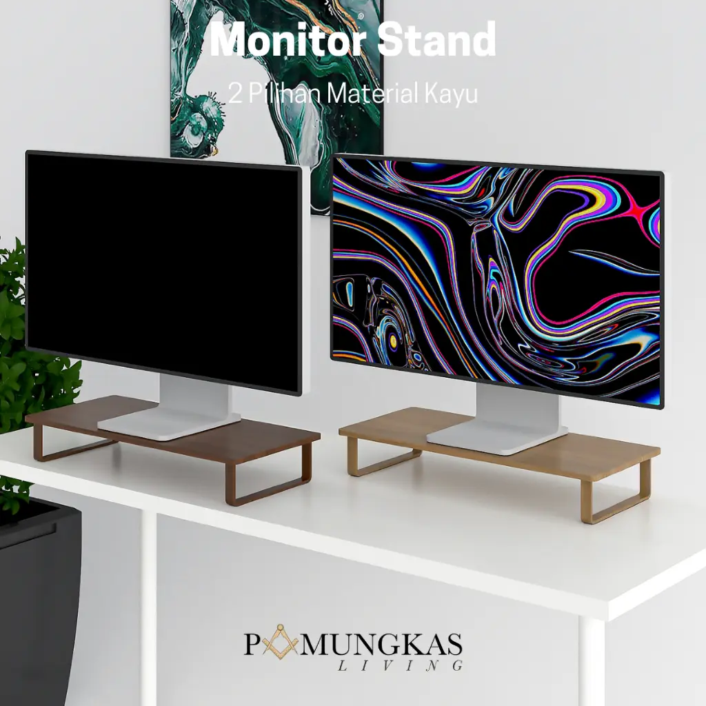 Pamungkas Monitor Stand | Monitor Holder | Dudukan Monitor Kayu Jati Kayu Meranti