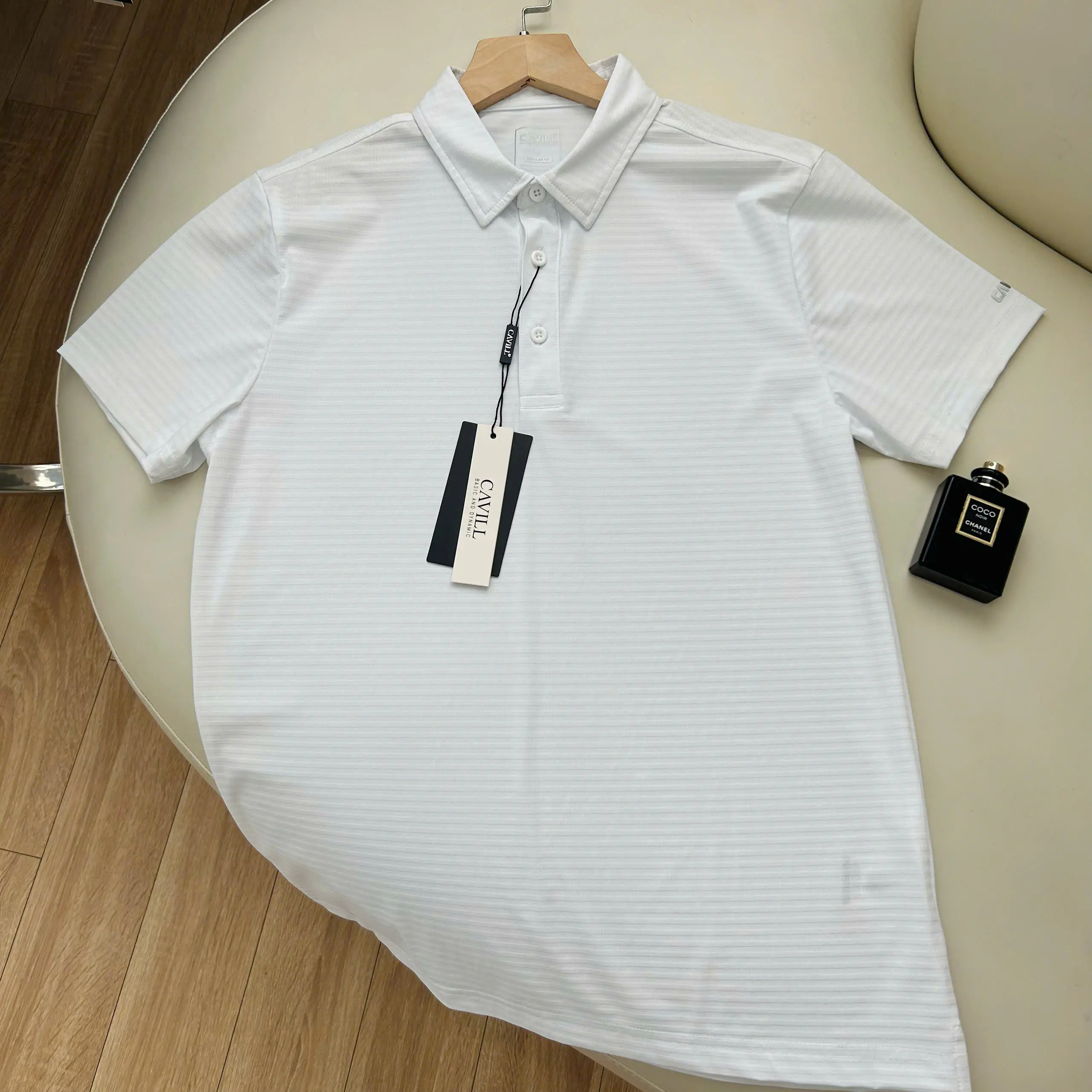 (BIG SIZE) Áo polo trơn sọc vuông cao cấp CAVILL, Chất mát lạnh, co giãn, Thấm hút tốt, Kháng khuẩn chống mùi hôi, Form suông rộng rãi