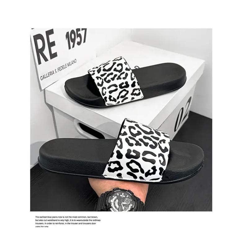 Product Introduction of 2025 new zebra and lip striped slippers, neutral and fashionable home slippers 25
