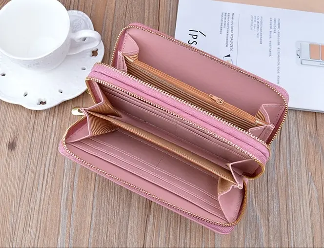 DOMPET PANJANG WANITA 2 RESLETING KULIT PREMIUM  NAOMI KARTU UANG TALI KOREA BATAM MURAH CEWEK 8