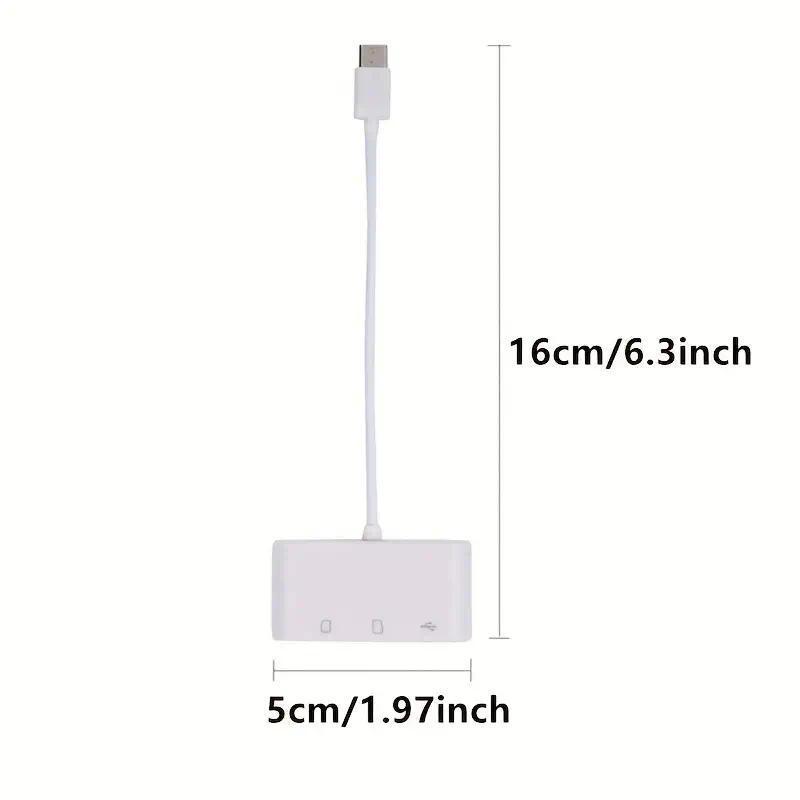 Đầu đọc thẻ chuyển OTG Type-C, cho thẻ điện thoại Type-C, thẻ TF và thẻ SD, đầu đọc thẻ CF 7