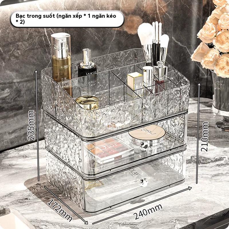Hộp đựng mỹ phẩm cao cấp nhẹ sang trọng để bàn kiểu ngăn kéo hộp trang điểm bàn trang điểm giá đựng sản phẩm chăm sóc da 7