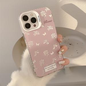 เหมาะสำหรับ Apple iPhone 15 Super Fairy Pink Rose 14 PROMAX เคสโทรศัพท์มือถือ 12 Frosted 13 สีเงิน 11 รวมทุกอย่าง