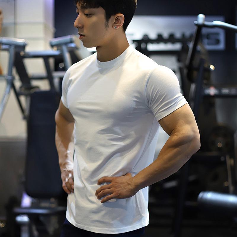 Product Introduction of 1Pcs Men's Summer Solid Color Slim Fit Elastic Loose Sports Short Sleeve 3