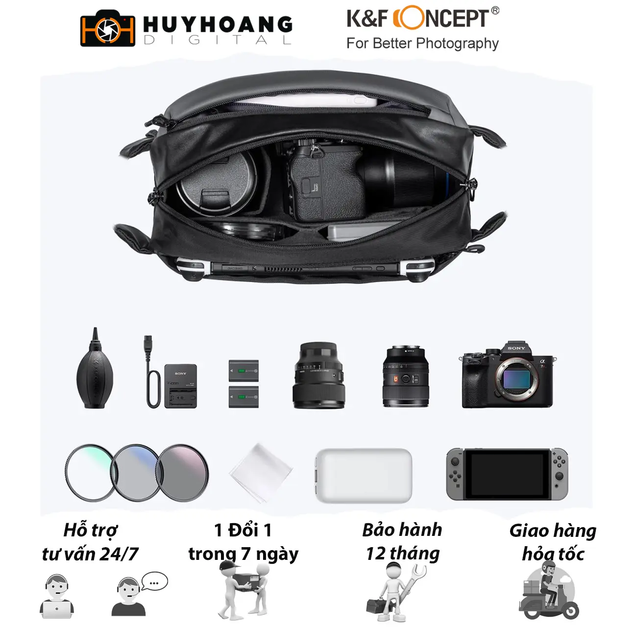 Túi đeo chéo K&F Concept 10l - Hàng chính hãng | KF13.157