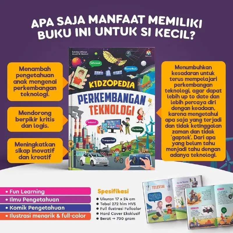 Buku Sains Anak - Kidzopedia Perkembangan Teknologi Books Hardcover 2