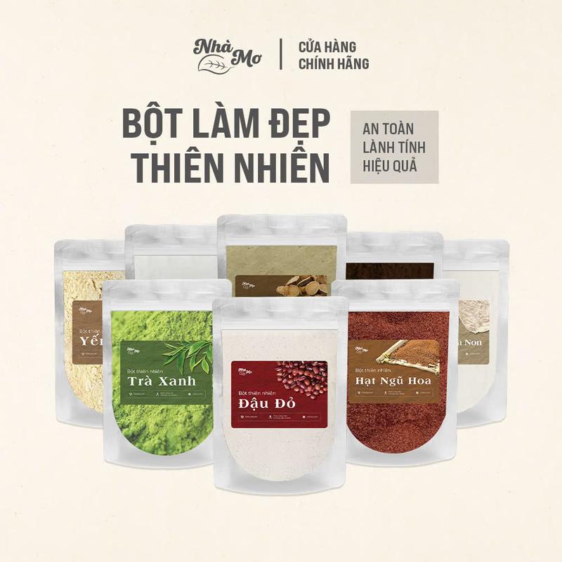  Bột Đậu Đỏ nguyên chất Nhà Mơ 500g tắm trắng dưỡng trắng da tẩy TBC 