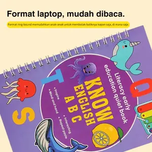 Buku Aktivitas Bayi & Balita: Jelajahi Dunia Hewan dengan Mainan Edukasi Interaktif, Desain Travel-Friendly untuk Perkembangan Kognitif Anak Usia Dini 1-3 Tahun - Gajah, Jerapah, dan Teman Satwa Lainnya