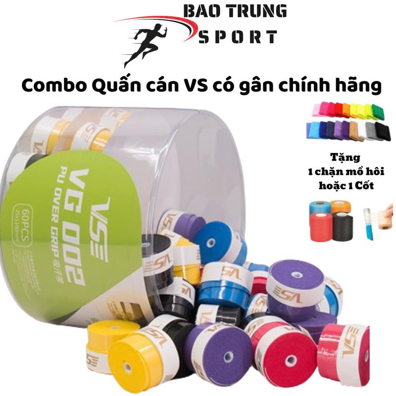 COMBO 5-10 cuộn cuốn cán VS có gân Tặng cuốn cốt 7cm*10m Quấn Cán Cầu Lông Siêu Đẹp Dây Quấn Cán Vợt Cầu Lông Tennis, Pickleball Loại Thoáng Khí Bề Mặt Êm Tay Chống Trơn Trượt Sport Cacbon