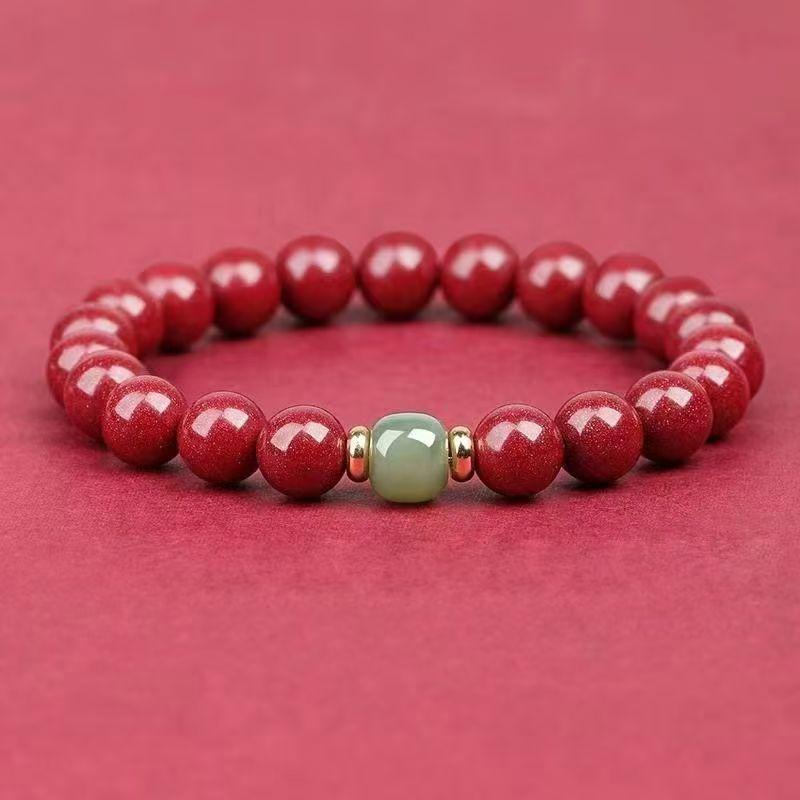Vòng Tay Ngọc Bích Hòa Điền Chu Sa, Phong Cách Quốc Gia Tự Nhiên, Hàng Chính Hãng Của Phụ Nữ Chính Thức, Màu Vàng Tím, Được Đánh Giá Với 90% Phản Hồi Tích Cực, Hàng Mới Về Năm Mới 8