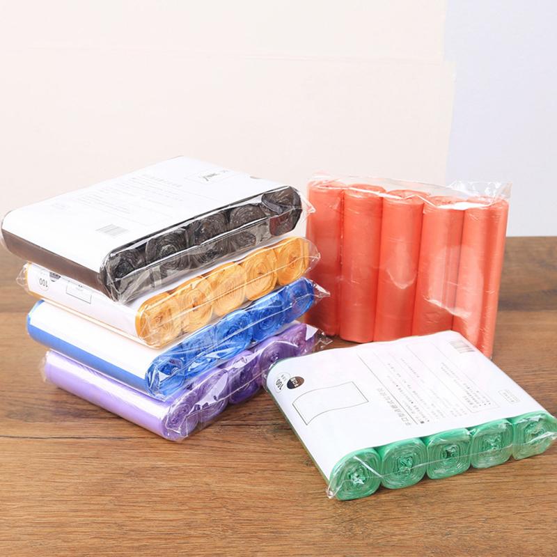Product Introduction of Túi đựng rác dùng một lần, gia dụng, 5 cuộn, 1 gói, 100 chiếc, để lưu trữ nhà bếp, túi đựng rác, túi chất thải làm sạch, túi nhựa 22