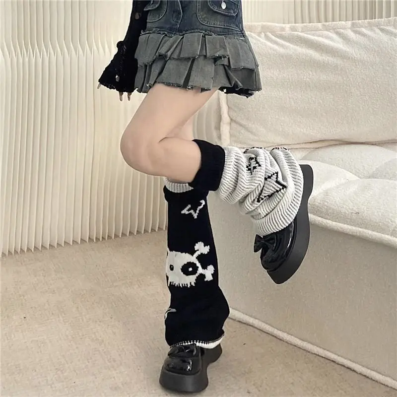 Giữ Ấm Chân Đầu Lâu, Cô Gái Nóng Bỏng Nhật Bản XINGX, Phong Cách Punk Văn Hóa Phụ, Vớ Bó JK, Vớ Chân Mỏng Mùa Thu Và Mùa Đông Của Phụ Nữ, Ngược