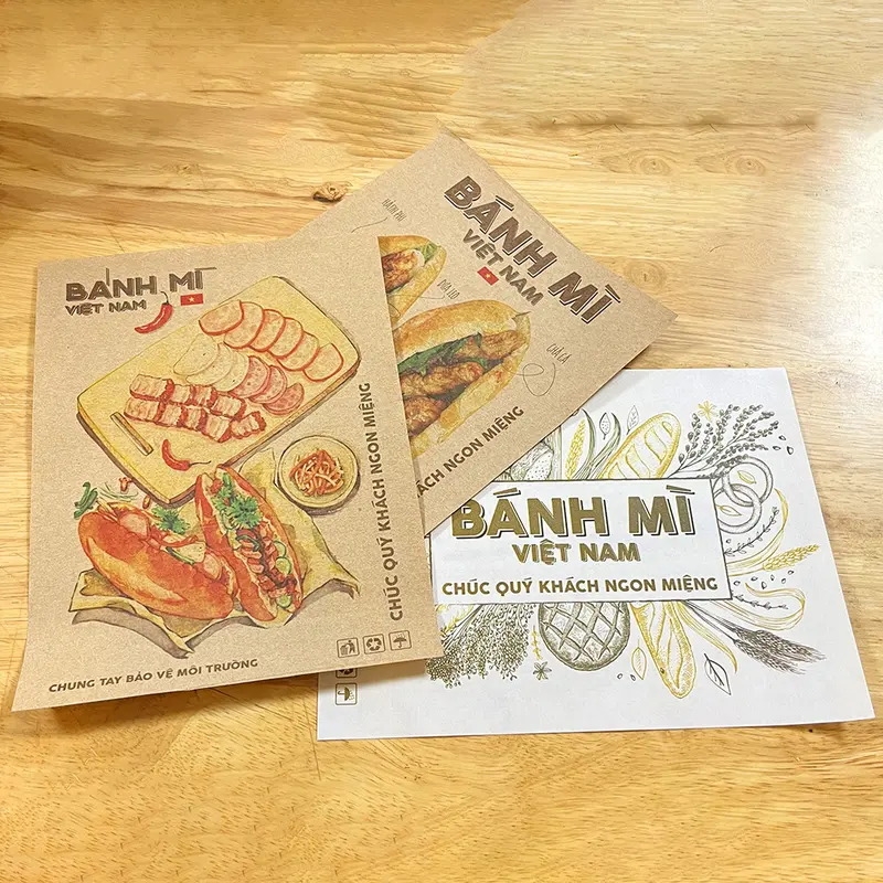 100 tờ giấy gói bánh mì HOGI, giấy gói bánh, thực phẩm, sandwich đa năng, an toàn, bảo vệ môi trường 1
