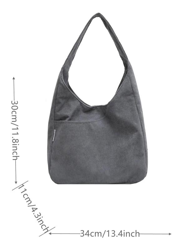 Women's 2025 New Stylish Minimalist Corduroy Shoulder Bag, Large Capacity Over Shoulder Bag for Daily Use, Trendy Lightweight Multifunction Tote Bag, Handbag 7